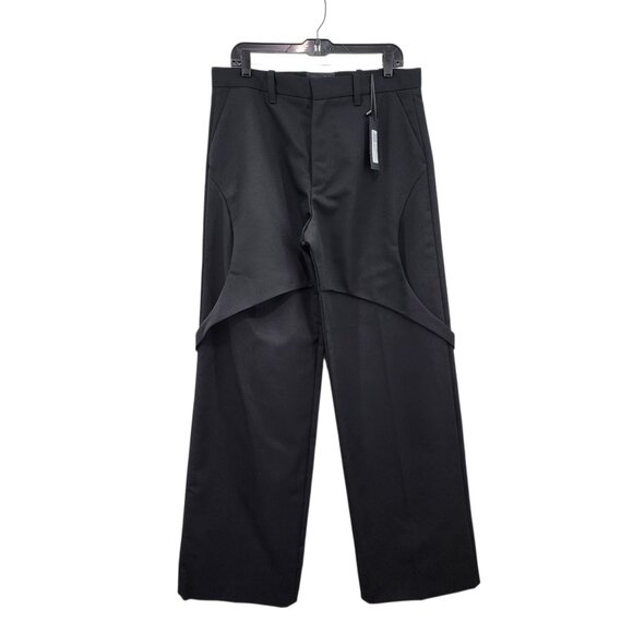 Heliot Emil Men's Solid Wool Blend Layered Robur Tailored Trousers - 50 - Picture 1 of 9